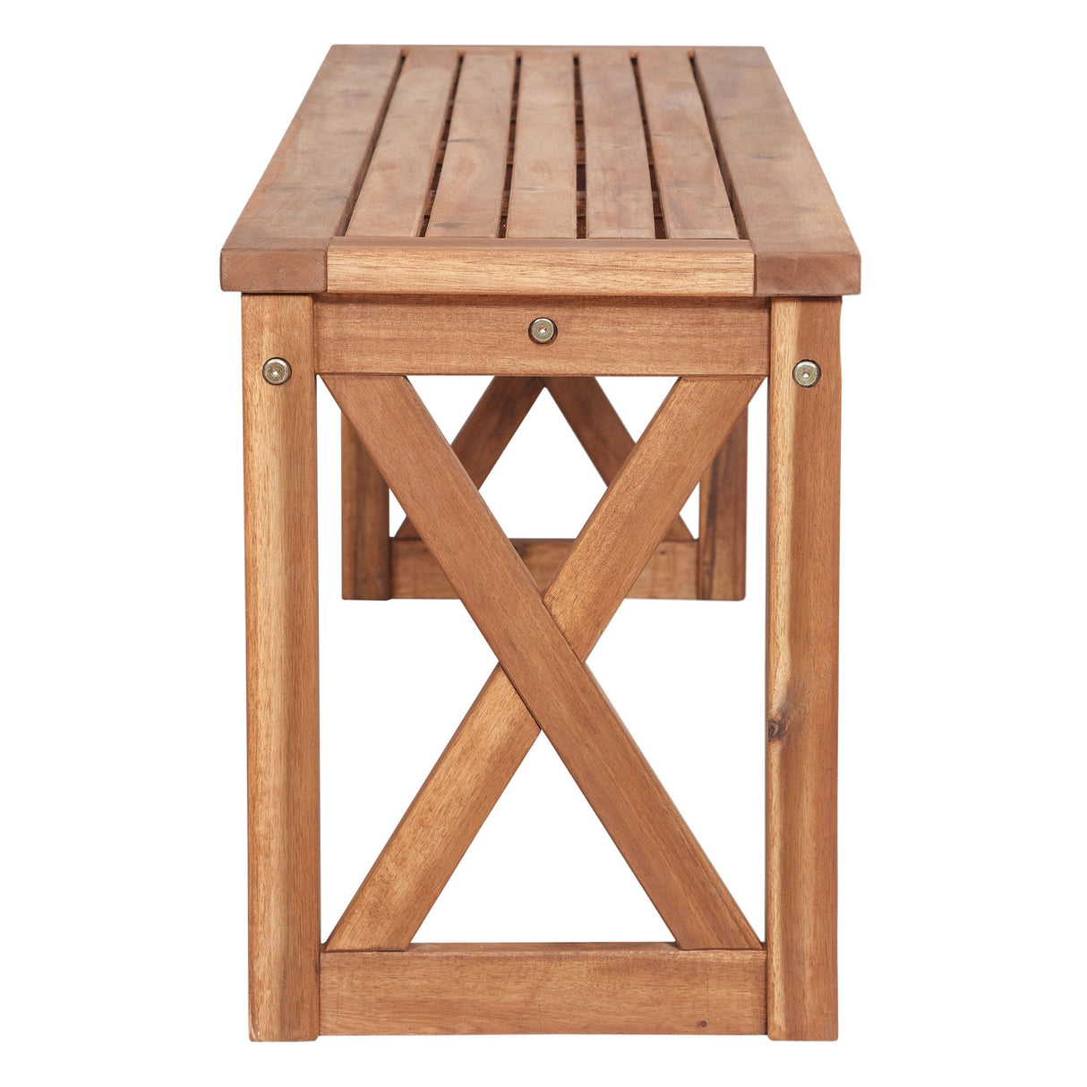 Roanoke Modern Solid Acacia Wood X Frame Outdoor Bench