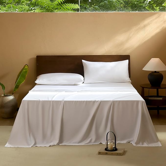 King Sheets Set,Luxuriously 400 Thread Count Organic Rayon Derived from Bamboo
