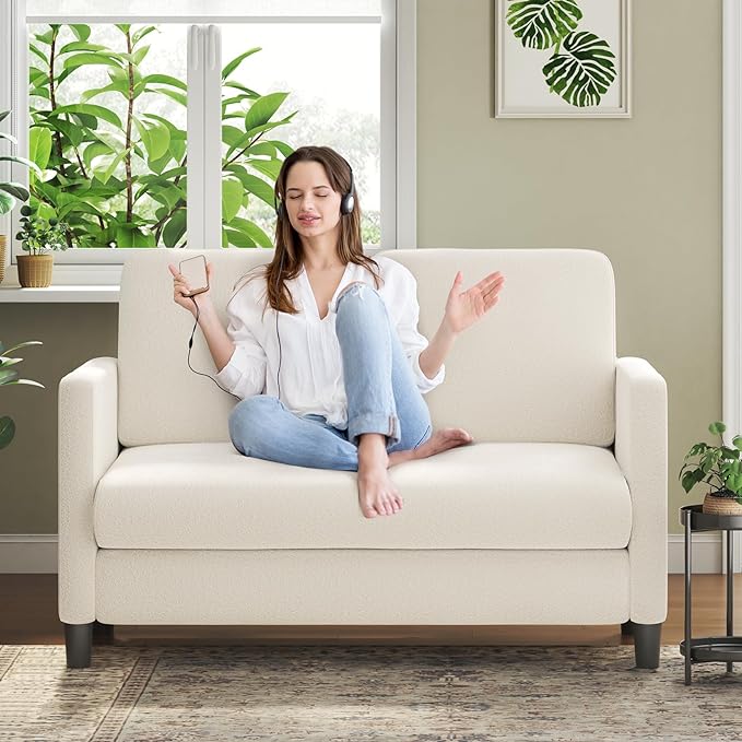 Loveseat Sofa, 51" Small Sofa Couch for Bedroom