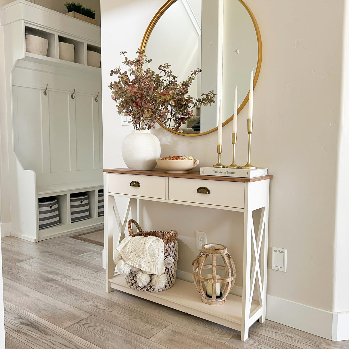 Entryway Table - Farmhouse Narrow Console Table for Living Room/Hallway