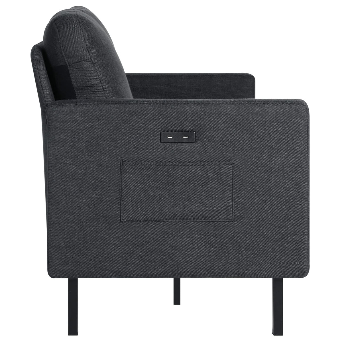 72" W Fabric 3 Seater Couch with 2 USB, Comfortable Sectional Couches and Sofas