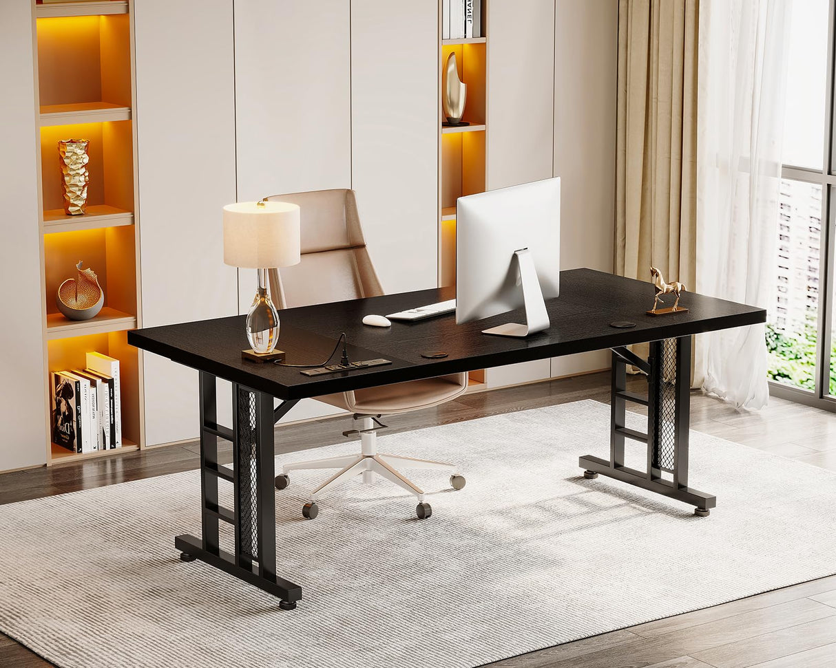 71 Inch Executive Desk with USB Ports, Computer Office Desk