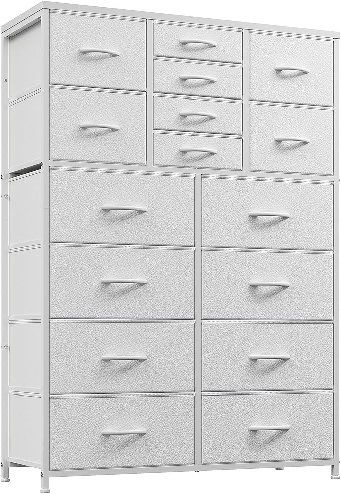 Tall Dresser for Bedroom with 16 Drawer, Fabric Bedroom Dressers & Chests of Drawers