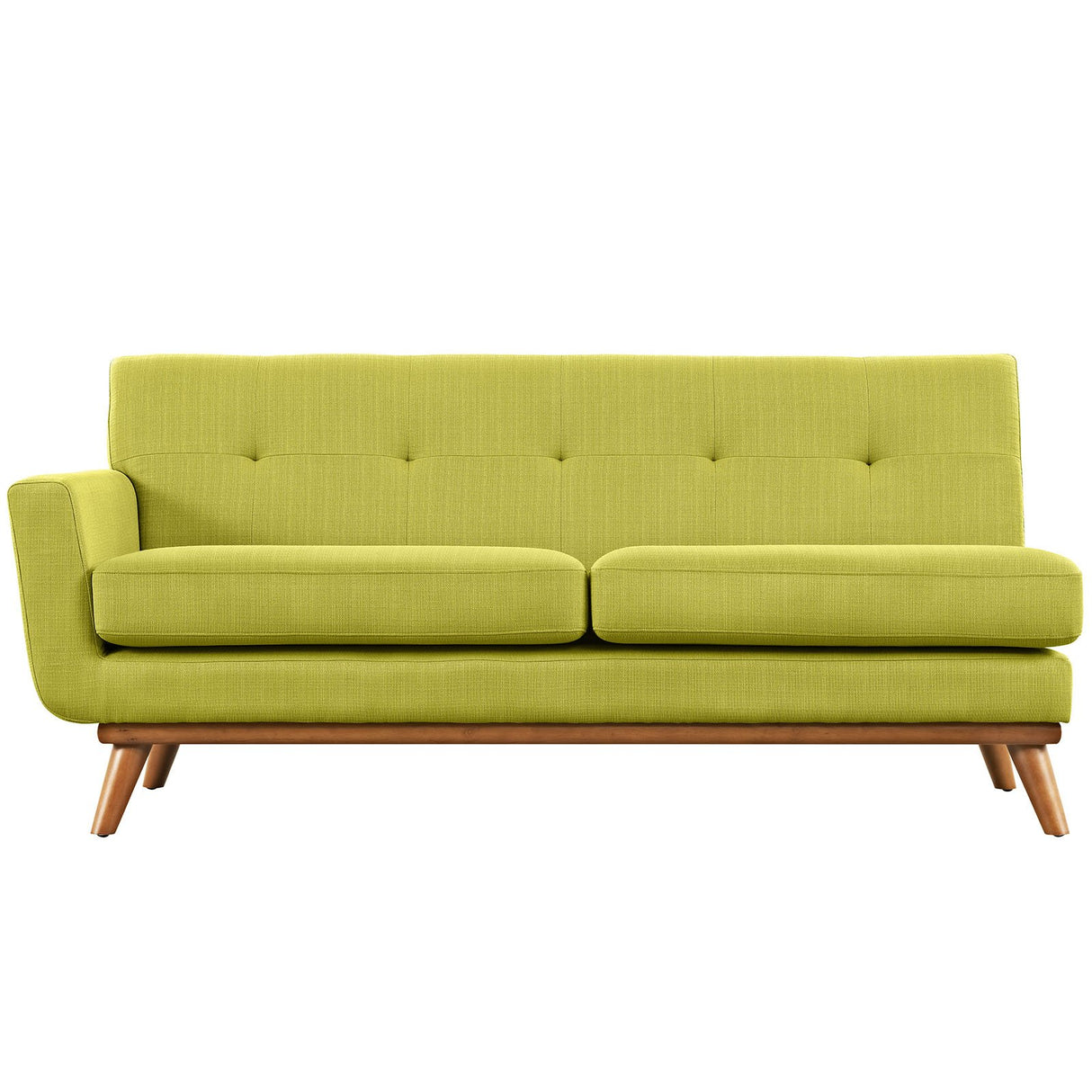 Engage Mid-Century Modern Upholstered Fabric Left-Arm Loveseat