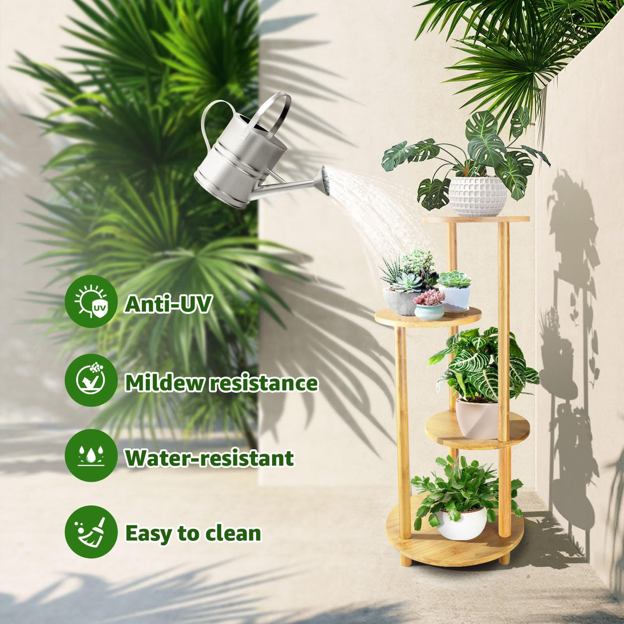 Bamboo Plant Stand Indoor - 4 tier
