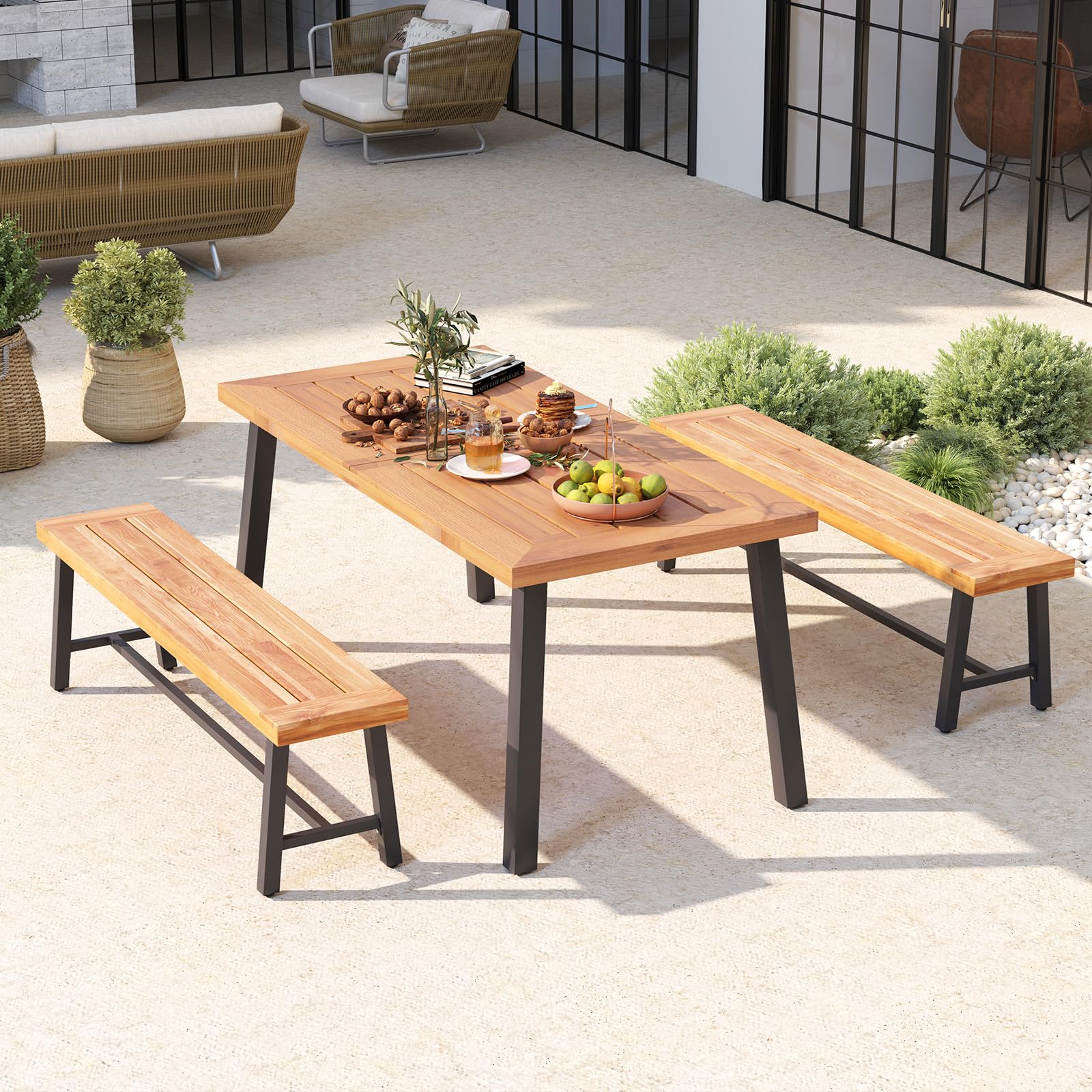 Outdoor Bench, 3-Person Patio Bench
