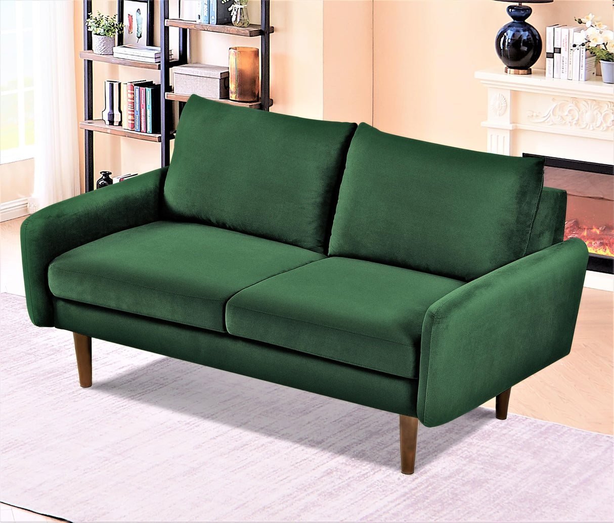 Kent Velvet Loveseat Sofa for Modern Living Rooms and Compact Spaces