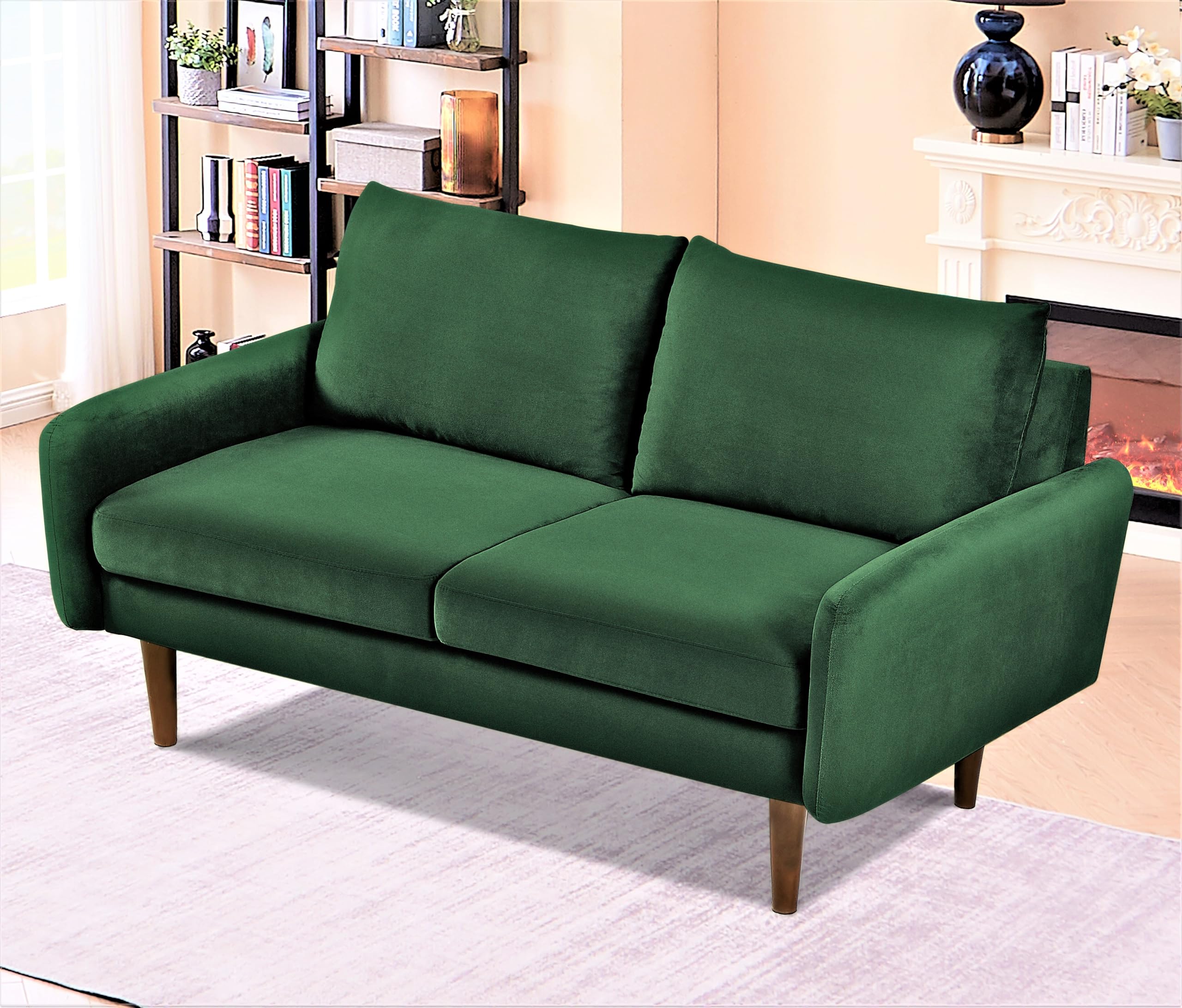 Kent Velvet Loveseat Sofa for Modern Living Rooms and Compact Spaces