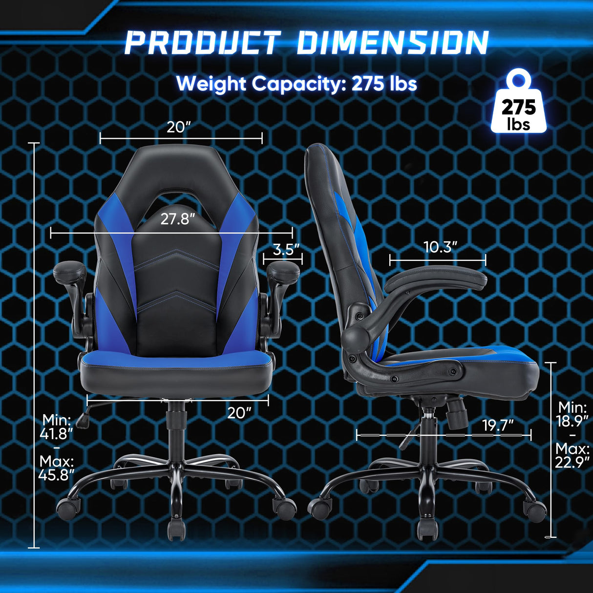 Office Ergonomic Computer Gaming Desk Racing Chair for Adults