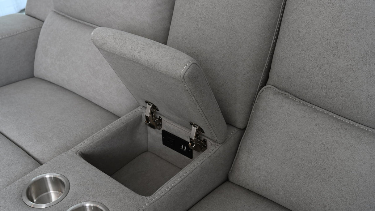 Margaret 2PC Fabric Manual Reclining Sofa and Recliner, Gray