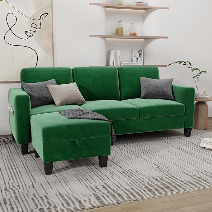 Couch for Living Room, Small Sectional Couch, 78" L Shaped Sofa 3 Seat Modern Sofa
