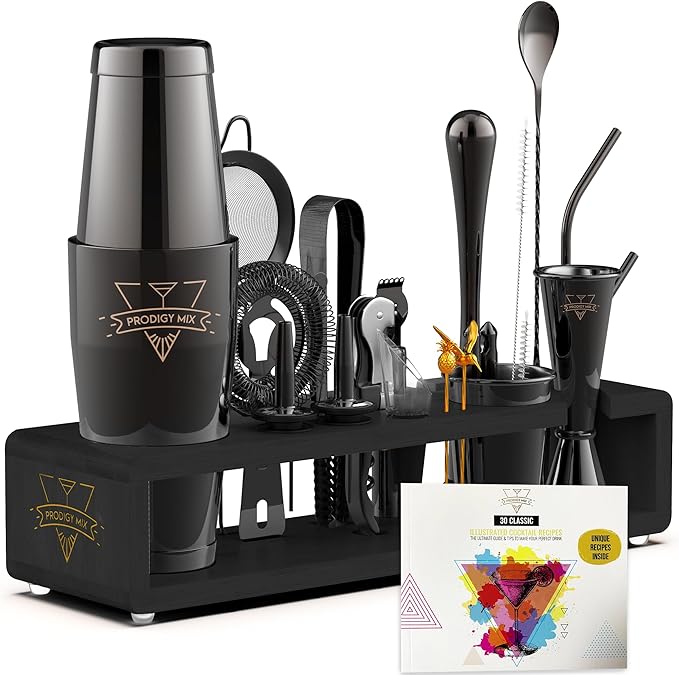 Elite Mixology Bartender Kit 20-Piece Boston Cocktail Shaker Set for Mixing