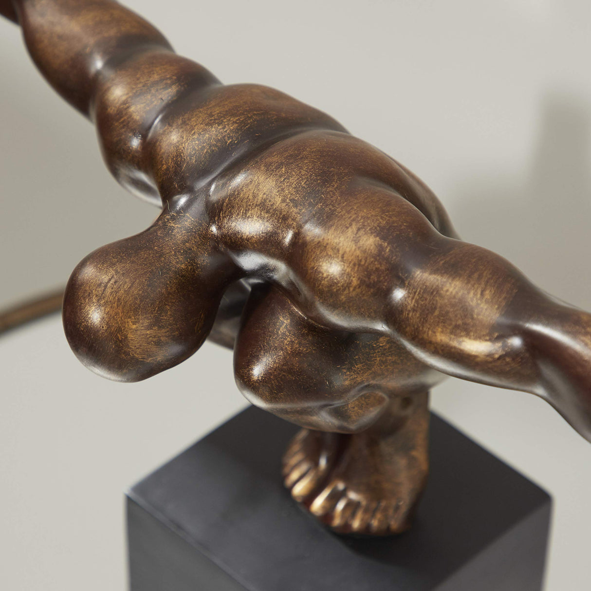 Polystone Diver Decorative Sculpture Home Decor Statue with Black Base