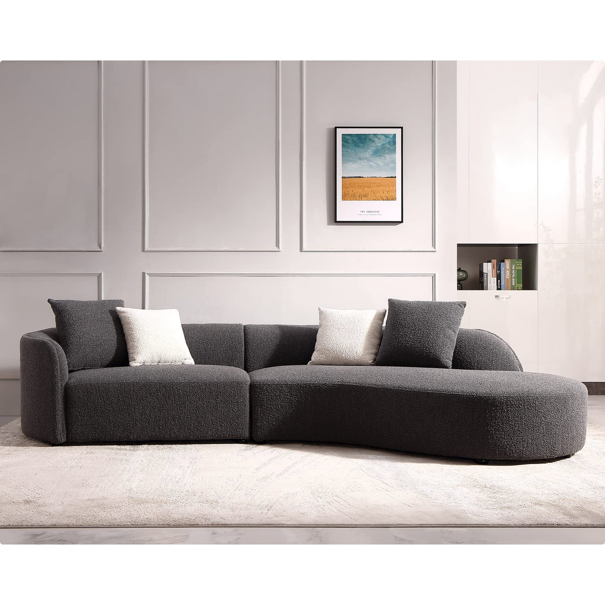 Upholstery Curved Sofa Luxury Modern Style Living Room