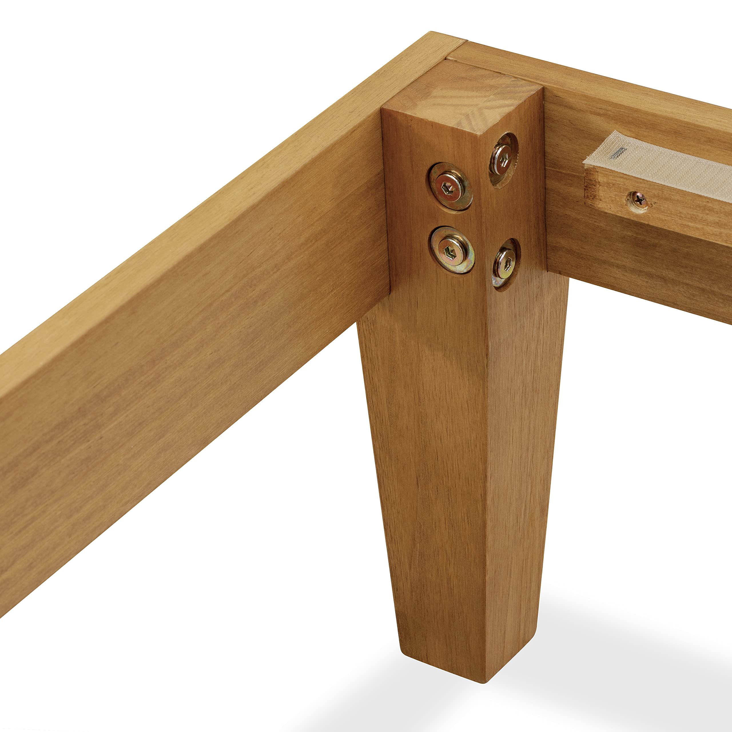 East West Furniture DNP-23-K King Size Platform Bed Frame with 4 Solid Wood Legs and 2 Extra Center Legs - Oak Finish