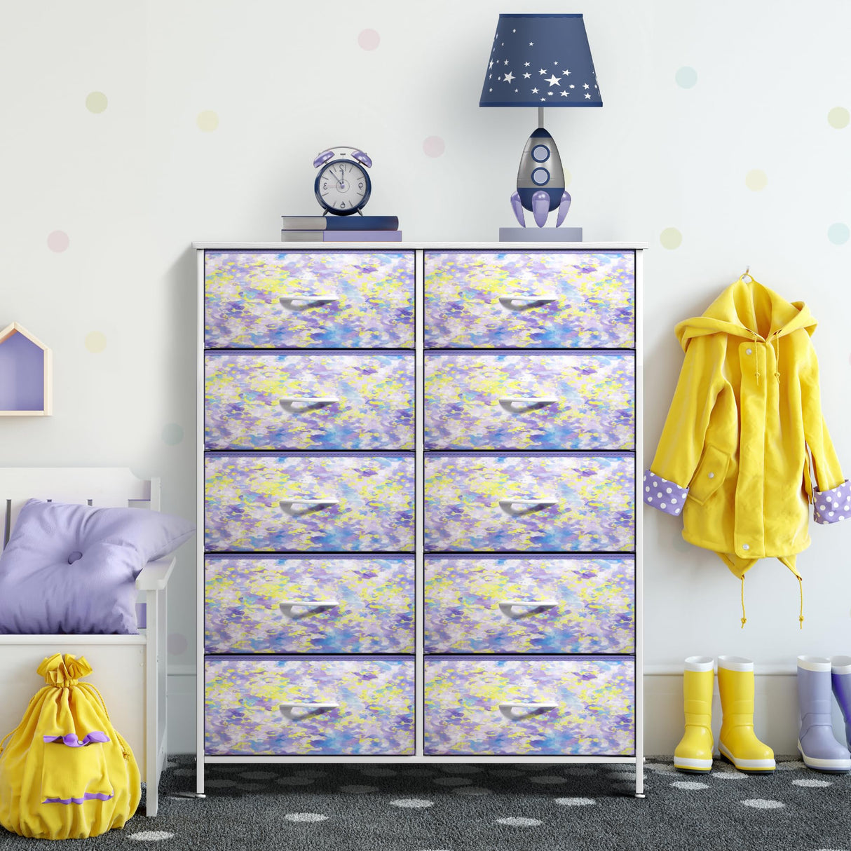 Kids Dresser with 10 Drawers - Storage Chest Organizer Unit Nightstand