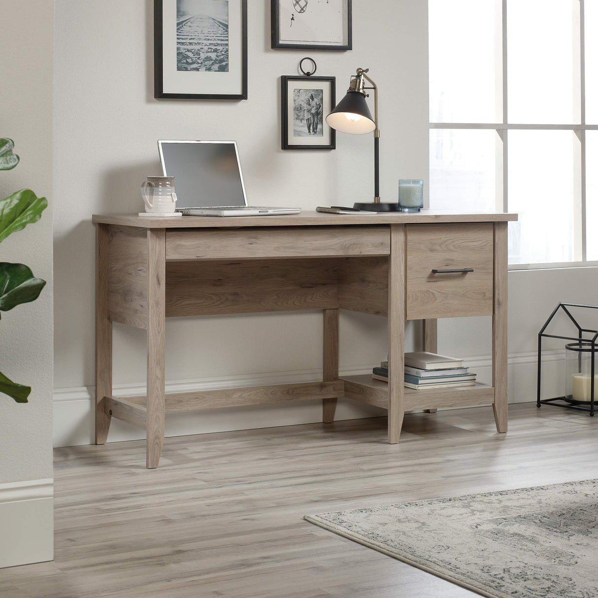 Summit Station Desk, Laurel Oak Finish