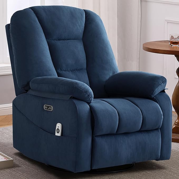 Sftaiyou LuxeGlide Power Swivel Recliner Chair with Massage