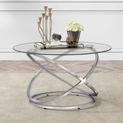 Round Coffee Table, Glass Coffee Tables for Living Room, Modern Coffee Table