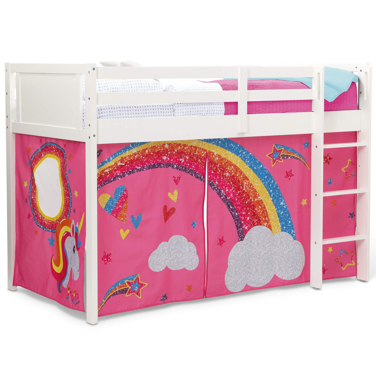 JoJo Siwa Loft Bed Tent - Curtain Set for Low Twin Loft Bed