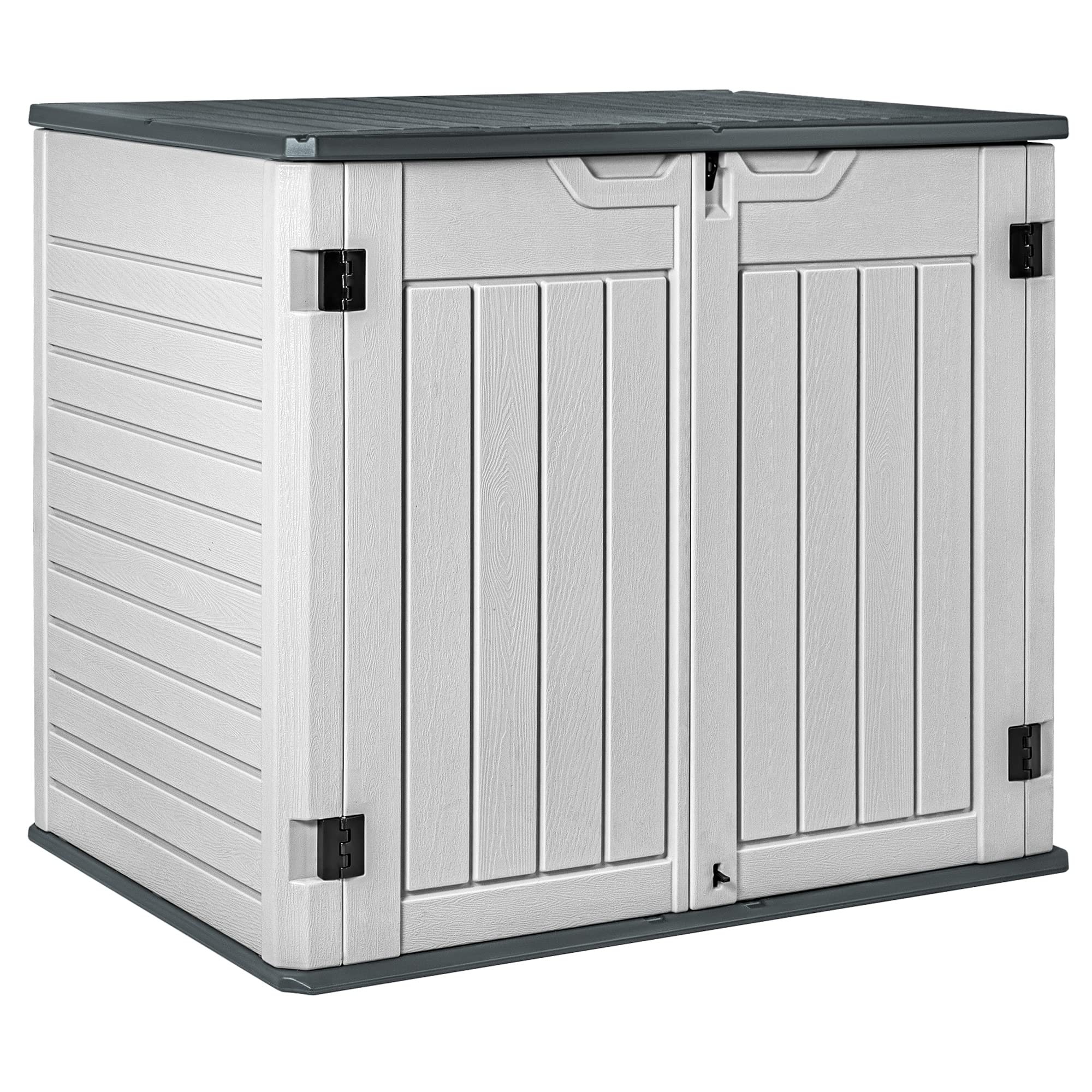 Resin Outdoor Storage Shed 34 Cu Ft Horizontal Outdoor Storage Cabinet