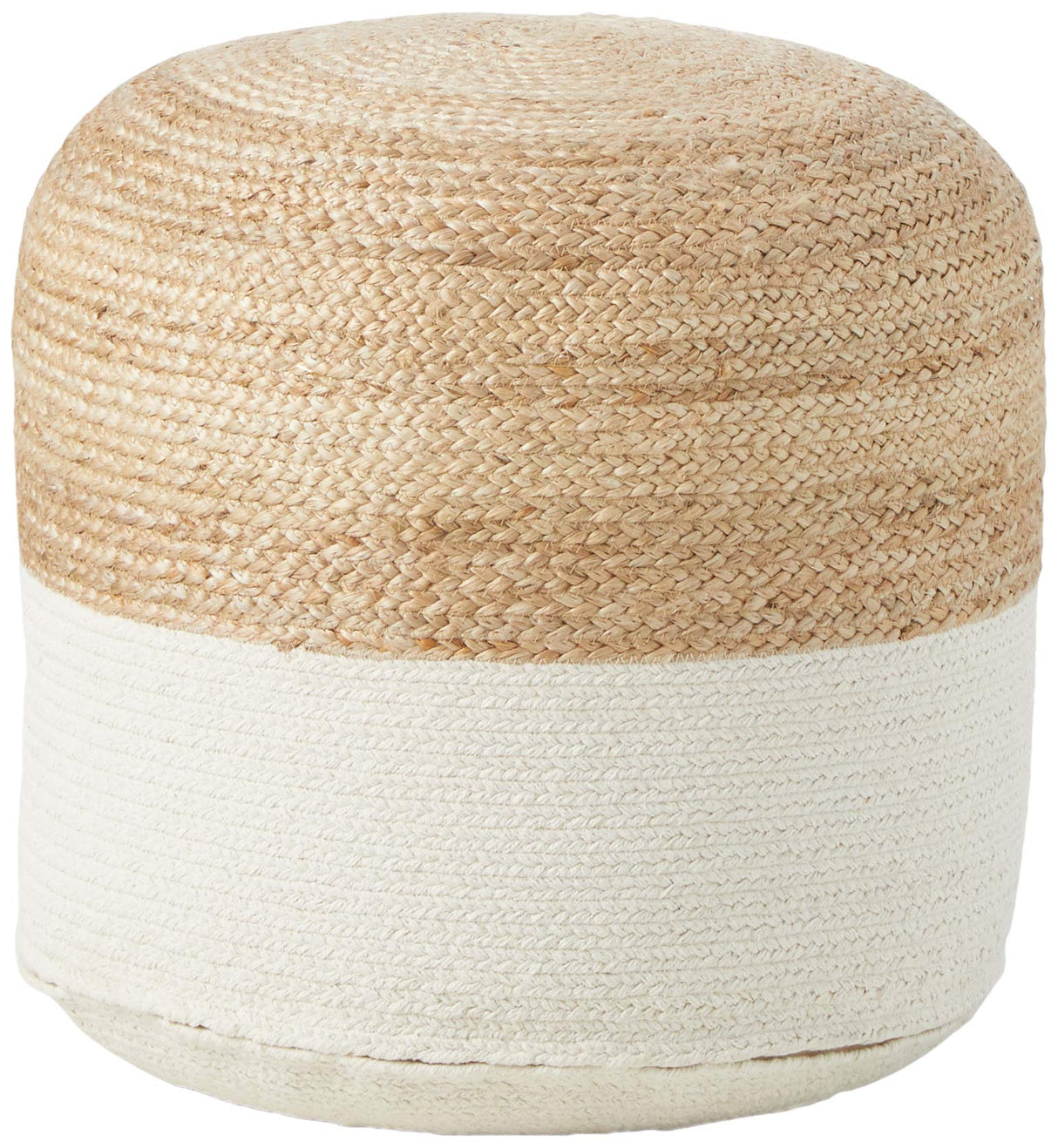 Sweed Valley Jute, Cotton & Farmhouse Poufs (19 x 19 Inches & 17.5 x 20.25 Inches)