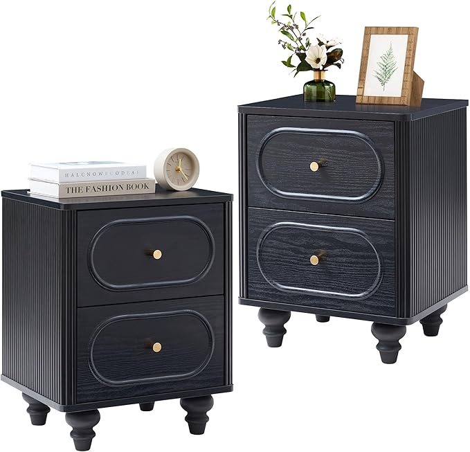 Dresser for Bedroom Set of 2, Mid Century Modern Chest of Drawers