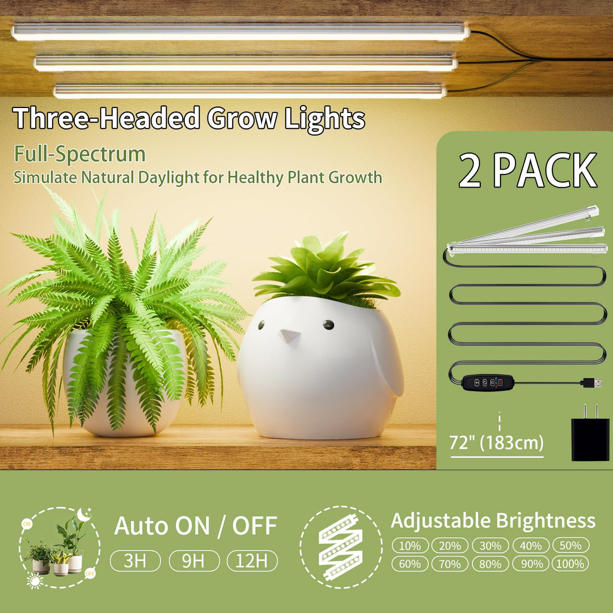 BACEKOLL Plant Stand Indoor with Grow Light - 2 Pack Tall Indoor Plant Shelf, 62" Corner Plant Holder, 8 Tiered Large S-Shape Flower Multiple Display Shelves for Home, Office