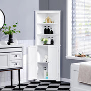 Tall Corner Cabinet with Adjustable Shelves, Freestanding Storage Cabinet