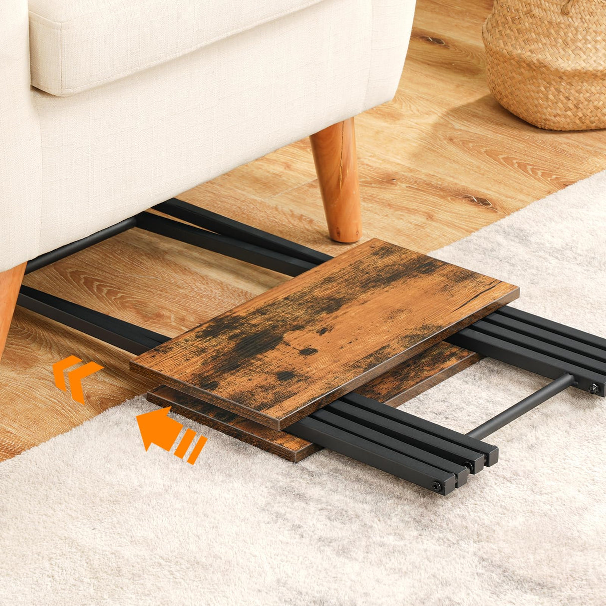 Folding TV Tray Tables, Set of 2 Wooden TV Trays Side Tables, Portable Sofa Snack Table