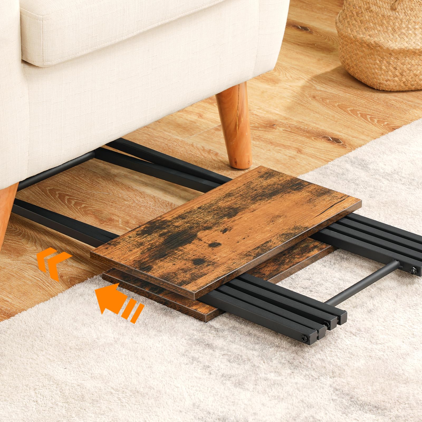 Folding TV Tray Tables, Set of 2 Wooden TV Trays Side Tables, Portable Sofa Snack Table