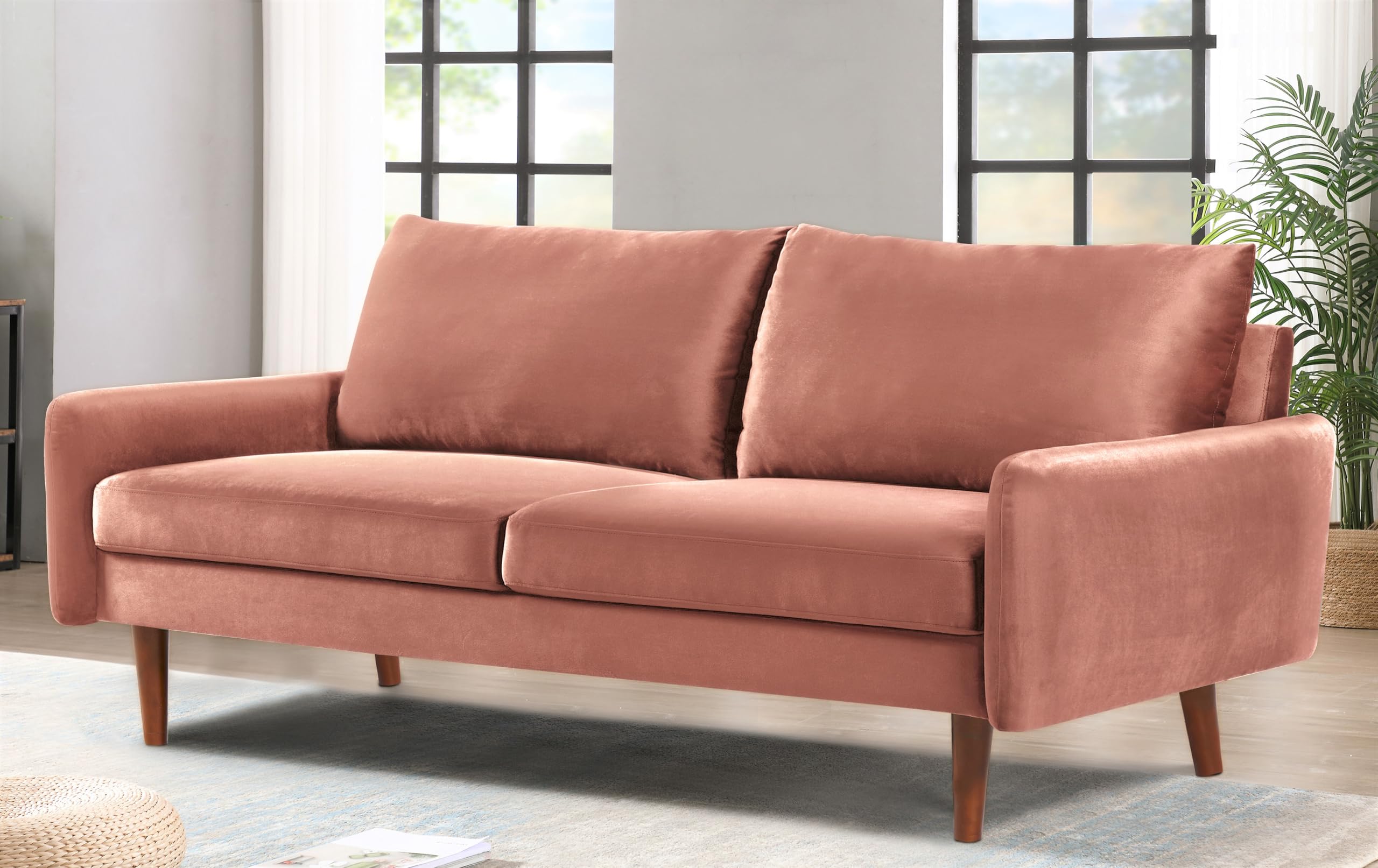Kent Modern Velvet Sofa, Comfortable 3 Seater Couch for Living Rooms and Small Spaces