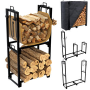 4Ft Heavy Duty Firewood Rack Outdoor, 3 Level Adjustable Length Wood Rack