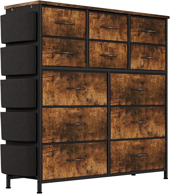 Dresser for Bedroom with 12 Drawers, Tall Dresser Chest of Drawers