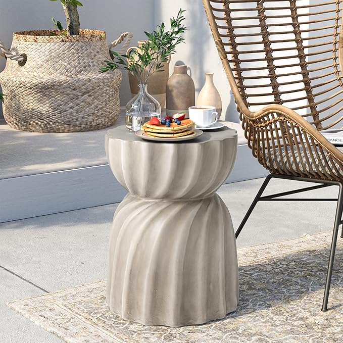 Outdoor Side Table, 19" H Outdoor Accent End Table, Patio Side Tables