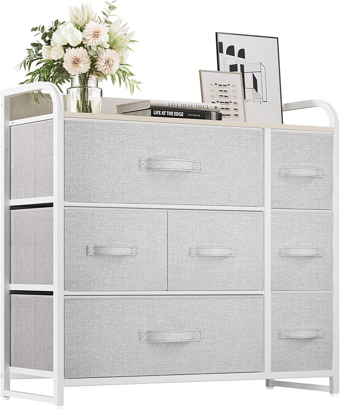 Dresser with 7 Drawers - Fabric Storage Tower, Organizer Unit for Bedroom, Living Room,