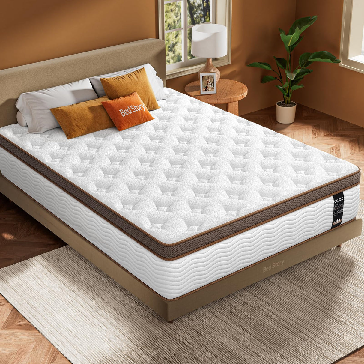 Premium Queen Mattress 12 Inch - Hybrid Mattress with Advanced Pocket Spring