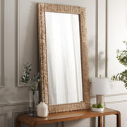Home Collection Zoelle Tropical Natural 30 x 55-inch Rectangle Decorative Accent Wall Mirror