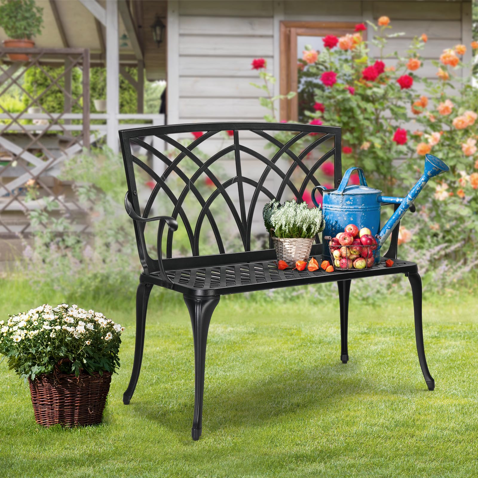 Outdoor Bench - Cast Aluminium Garden Bench