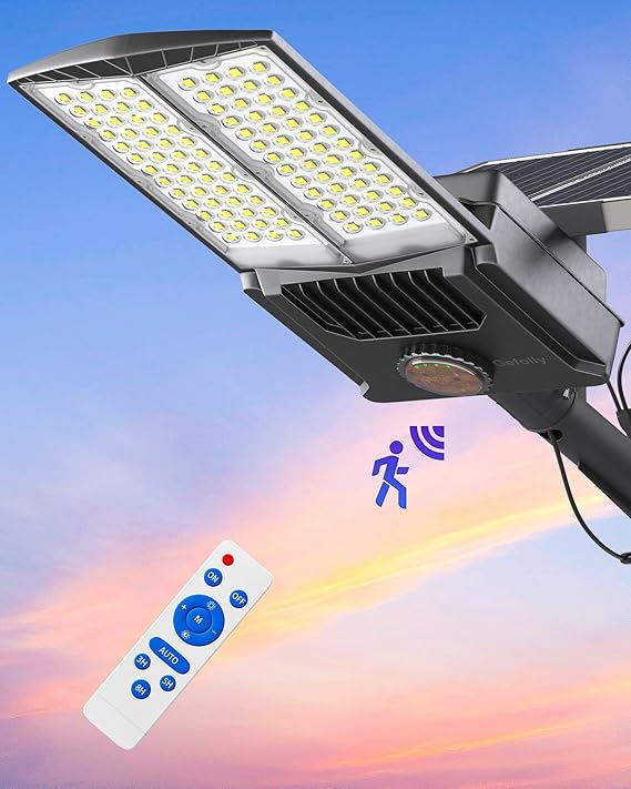 SL-9800W Solar Street Lights Outdoor, 650000LM Commercial Parking Lot Light Dusk