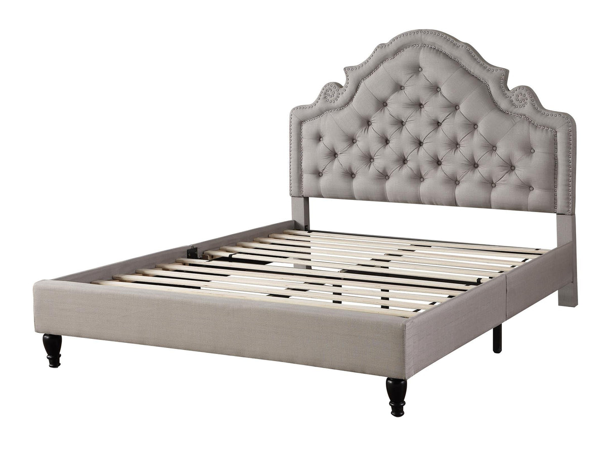Classics Platform Bed with Cloth Headboard and Slats - King