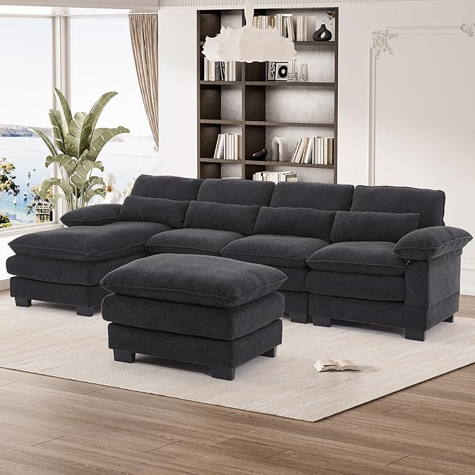 114" U Shape Sectional Sofa Cloud Couch for Living Room