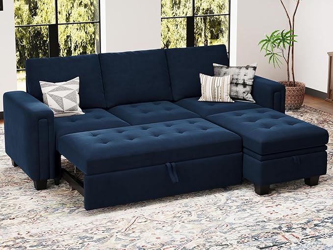 Secitonal Sleeper Sofa with Pull Out Couch Bed Modular Sectional Sofa