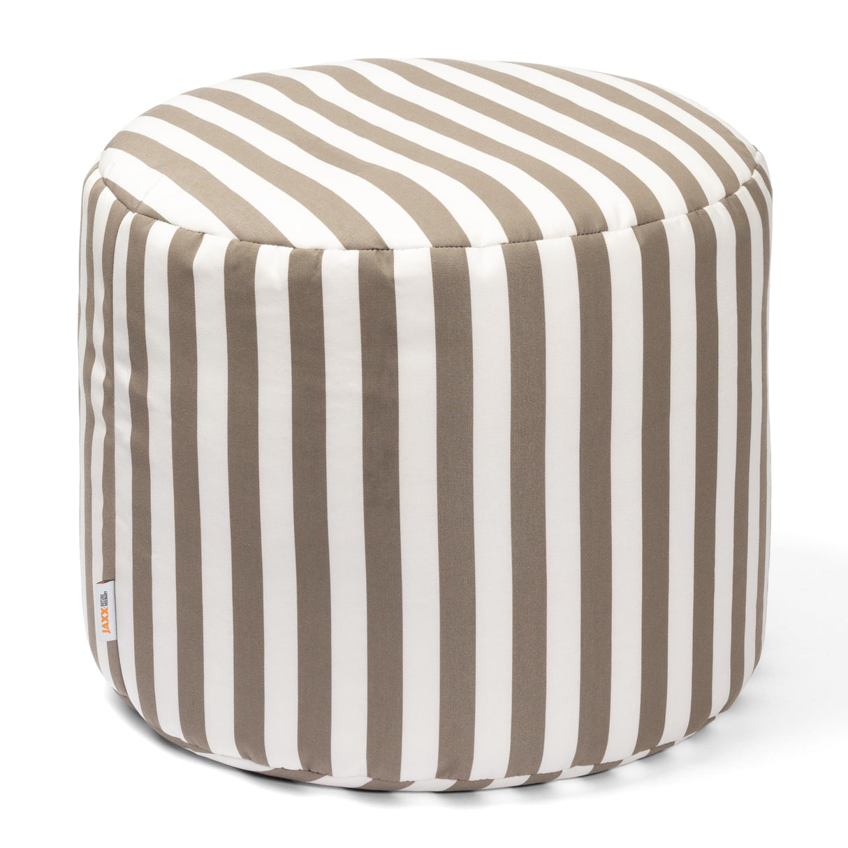 Spring Indoor/Outdoor Bean Bag Ottoman, Taupe Stripes