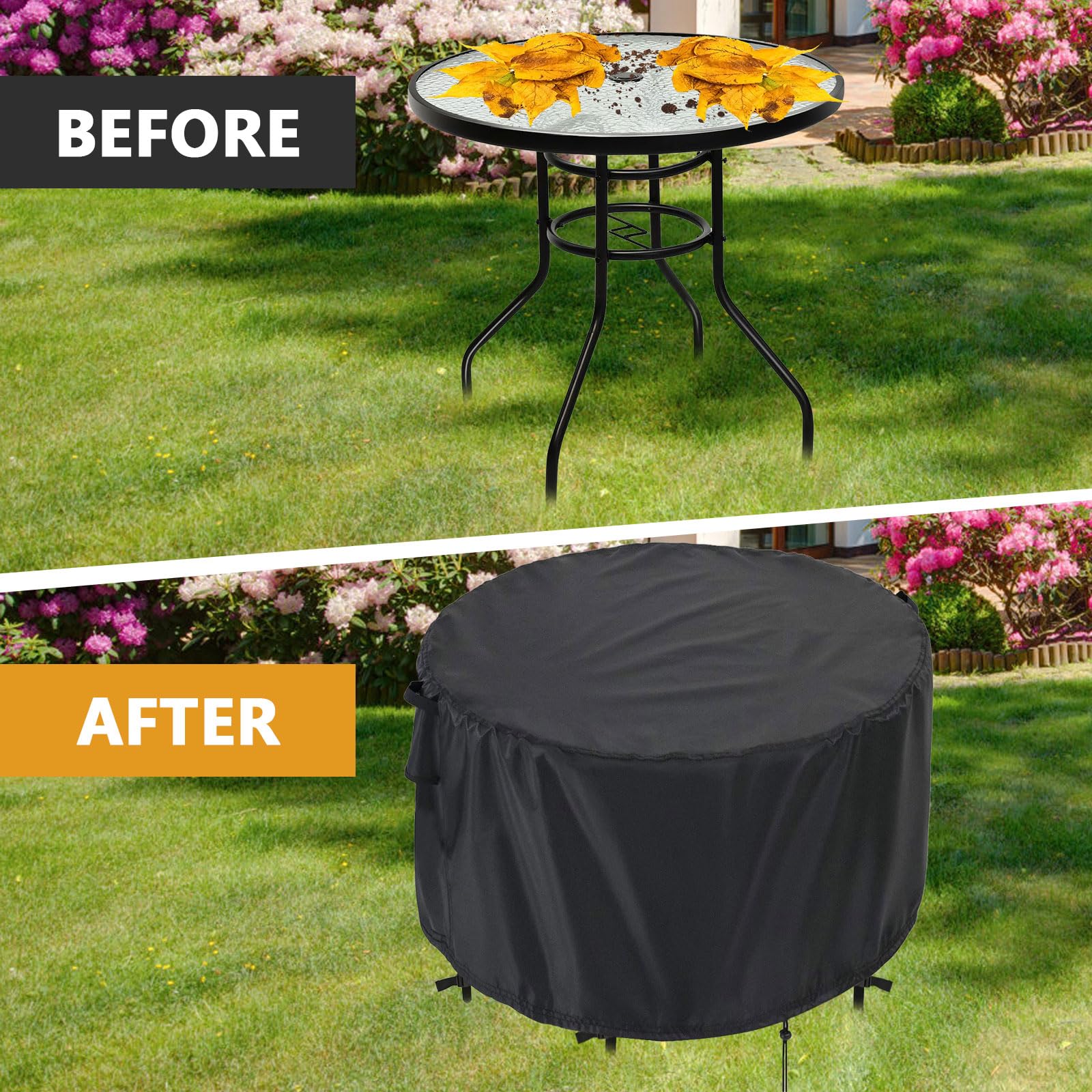 Patio Furniture Covers, Round Patio Table Cover for Outdoor Furniture