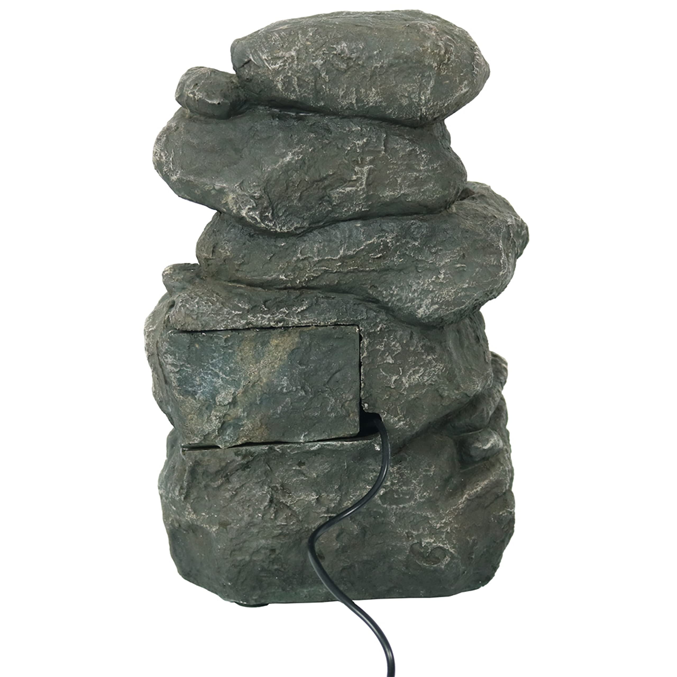 Stacked Rocks 10.5 Inch Indoor Tabletop Water Fountain with LED Lights - Quiet Sounds
