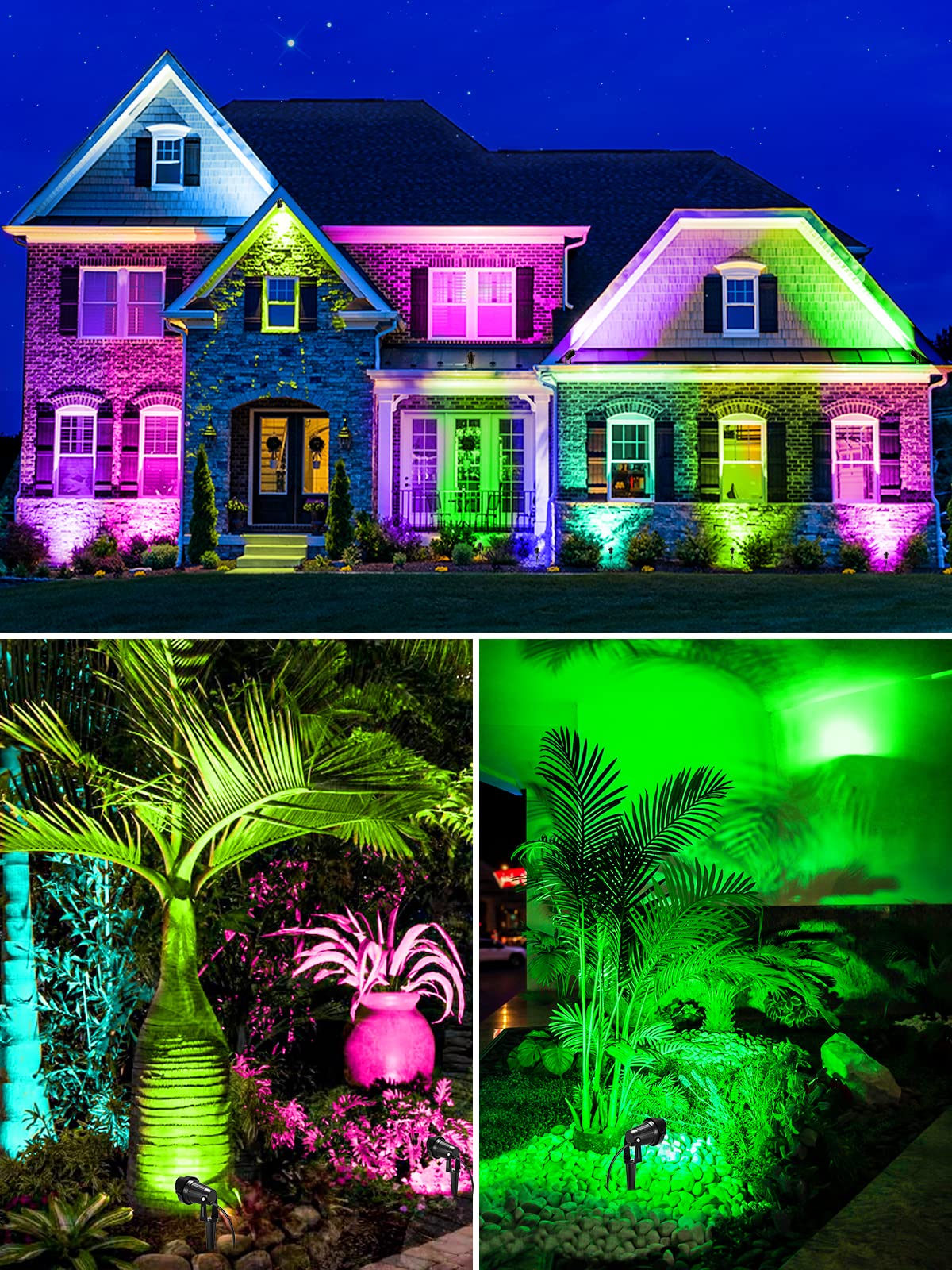 12W RGB Low Voltage Landscape Lights, LED Color Changing Landscape Lighting