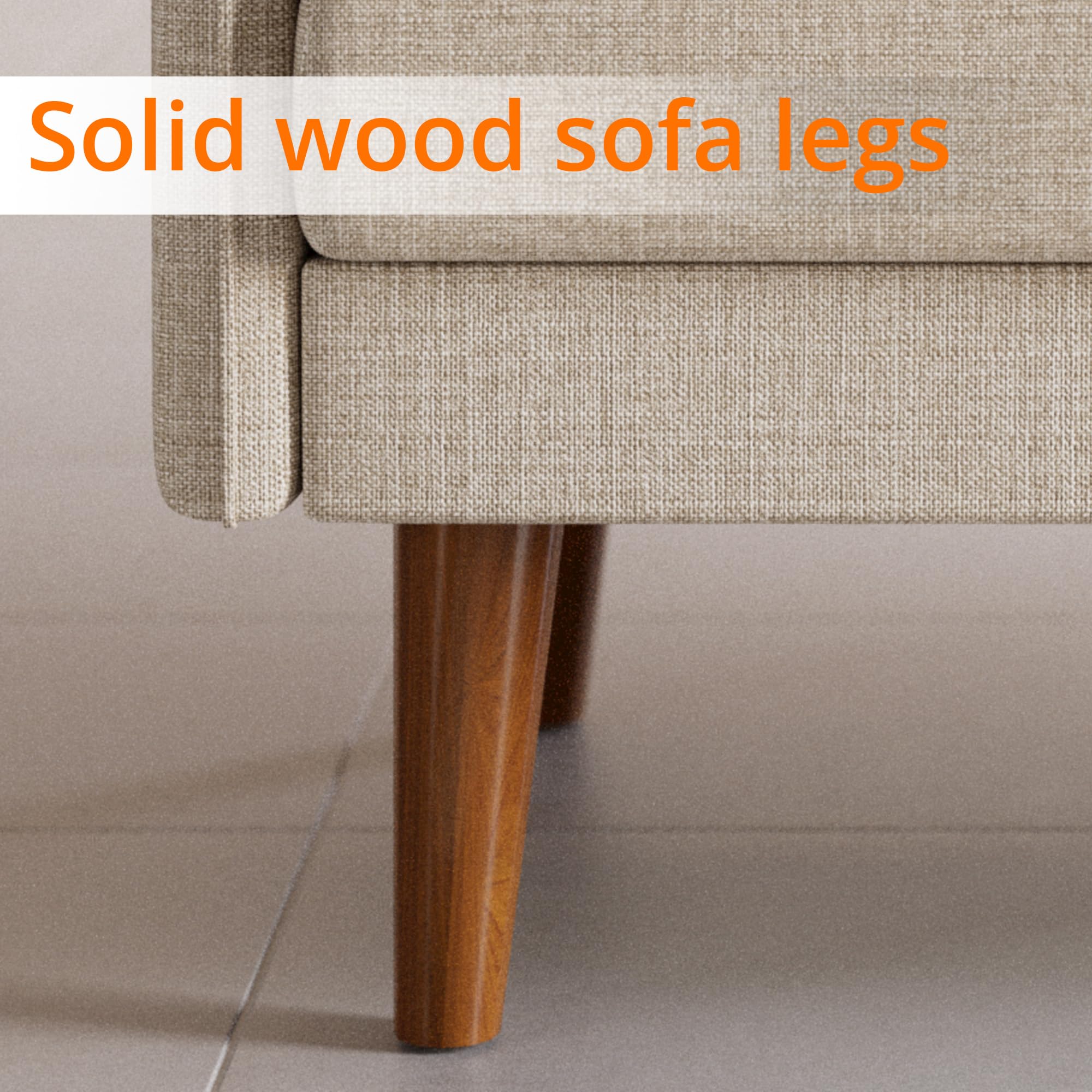 70" Loveseat Sofa with USB Port & Solid Wood Leg, Modern Comfy Fabric Small Couch,
