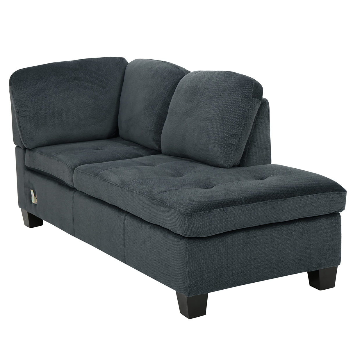 Canterbury Fabric Sectional Set, Charcoal