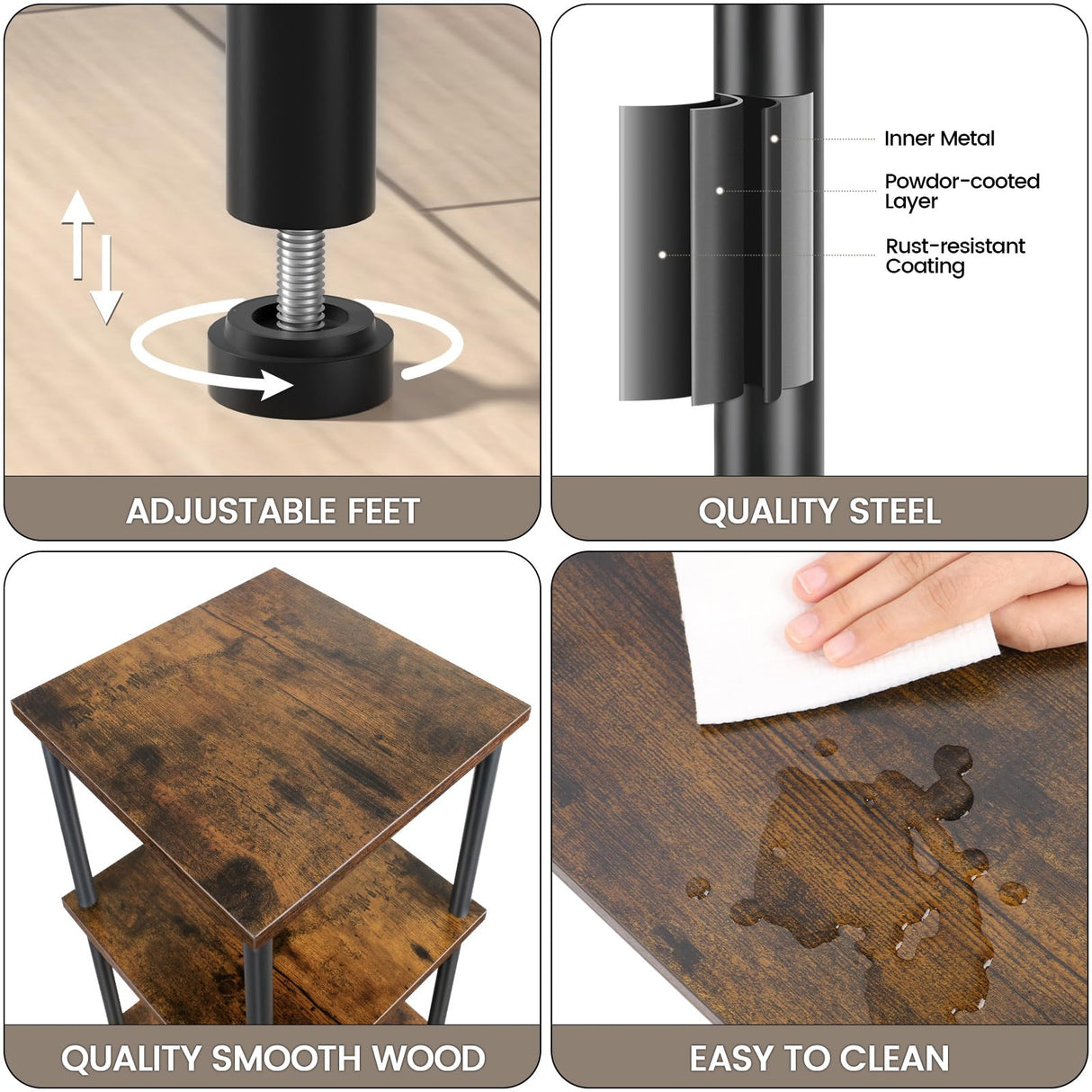 Homedawn Corner Shelf, Corner Bookcase, Industrial 6-Tier Square Shelf Stand Display Rack,Wall Corner Bookshelf,Tall Shelf Plant Stand for Small Spaces, Living Room, Home Office, Kitchen